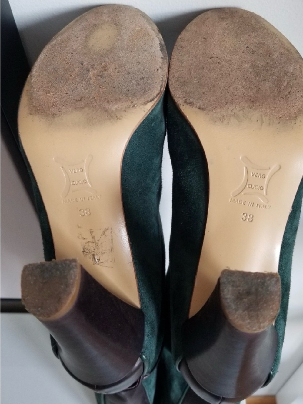 EUC Space Style Concept Teal Green Suede Knee-High Boots retail $689 - Picture 10 of 12